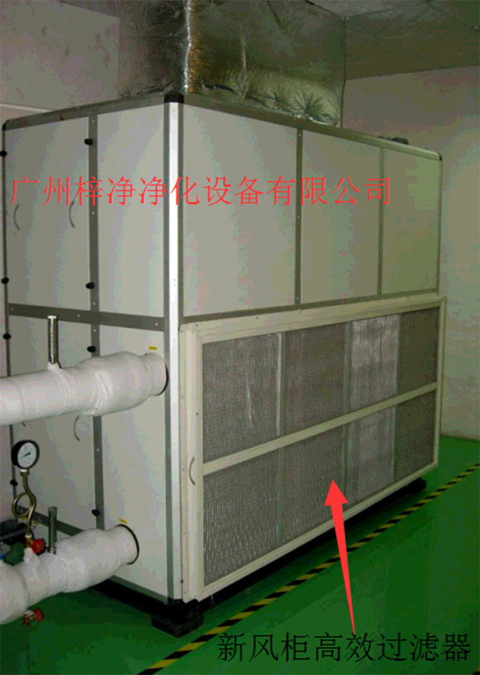 新風(fēng)柜內(nèi)設(shè)置有高效過濾器，中效過濾器，初效過濾器系統(tǒng)